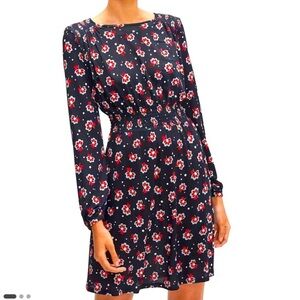kate spade Black and Red Floral Long Sleeve Dress size XS